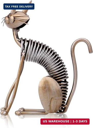 Metal sculpture iron art cat - iron,
